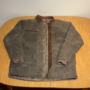 Wrangler Olive Green Canvas Jacket with Brown Accents